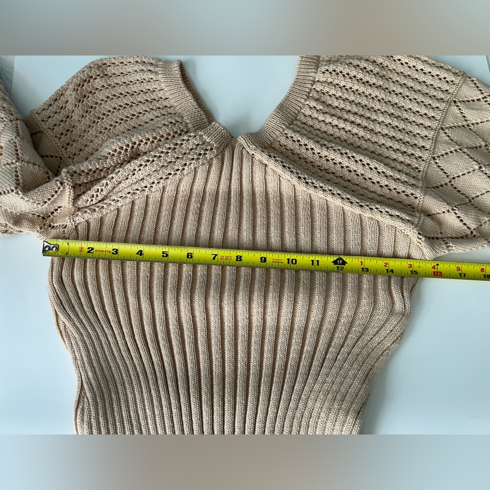 Cupshe Stretchy Elegant Tan Knit Sweater Dress - S - NWT - Picture 5 of 9